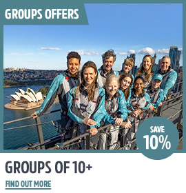 BRIDGECLIMB SPECIAL OFFER FOR GROUPS OF TEN OR MORE GET 10% OFF