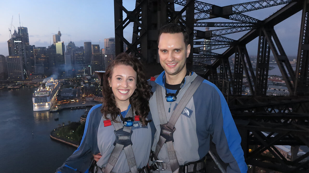 FIRST DOUBLE PROPOSAL ATOP THE SYDNEY HARBOUR BRIDGE