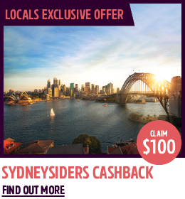 sydneysiders cashback offer $100 cashback