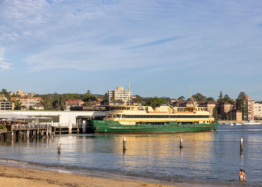 sydney ferry docked at manly wharf