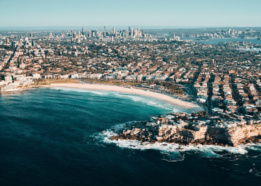 aerial view of bondi beach